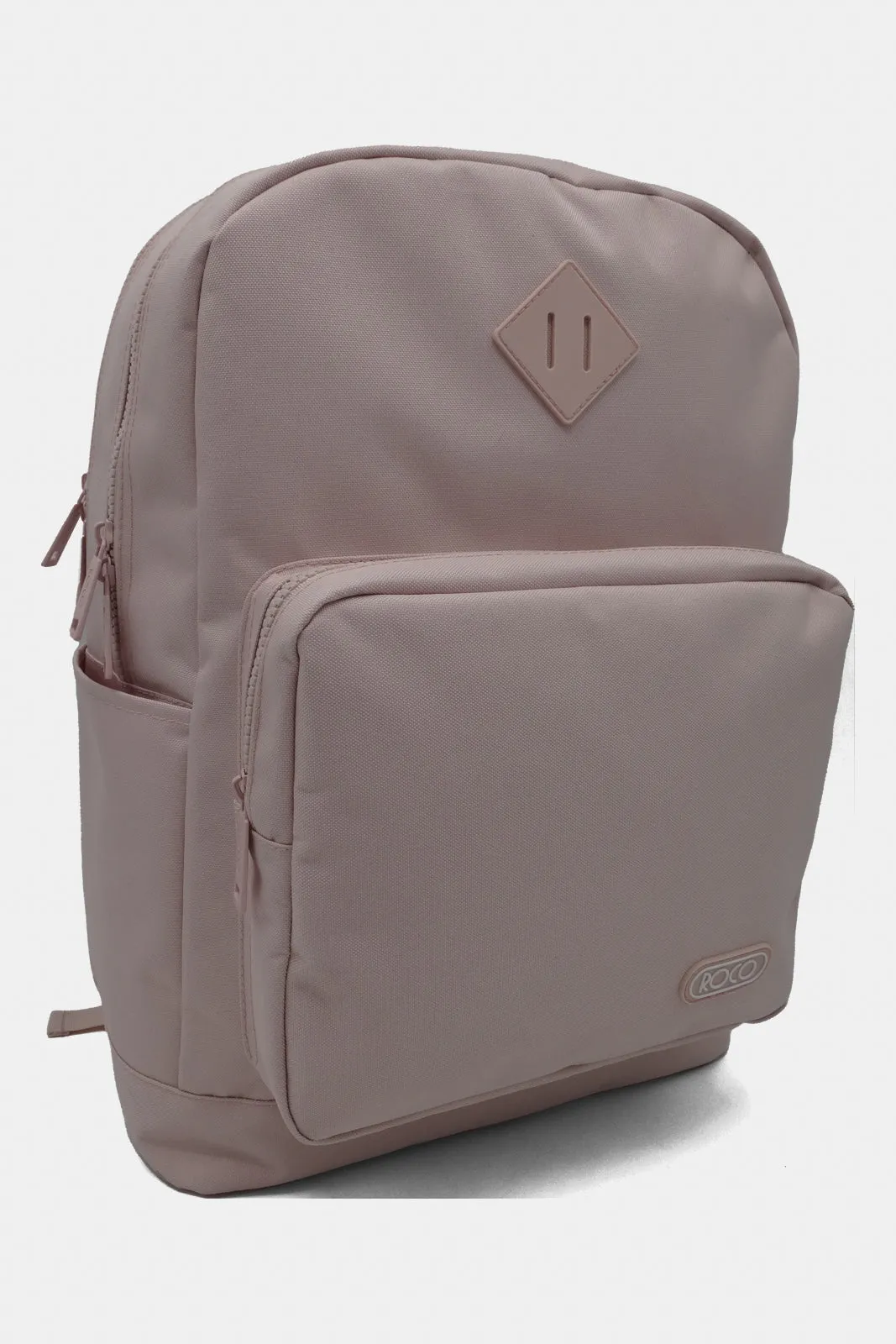 Roco Pink Plain Backpack With Pencil Case (17 Inch)