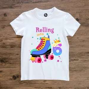 Rolling into 6 | Sixth Birthday T-Shirt | Ideal for Skate Lovers Rolling into 6 | Sixth Birthday T-Shirt | Ideal for Skate Lovers