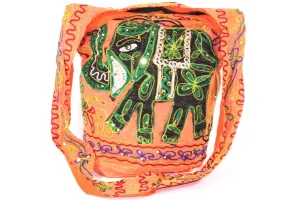 Saffron Colorful Elephant Sling Jhola Bag Saffron Colorful Elephant Sling Jhola Bag
