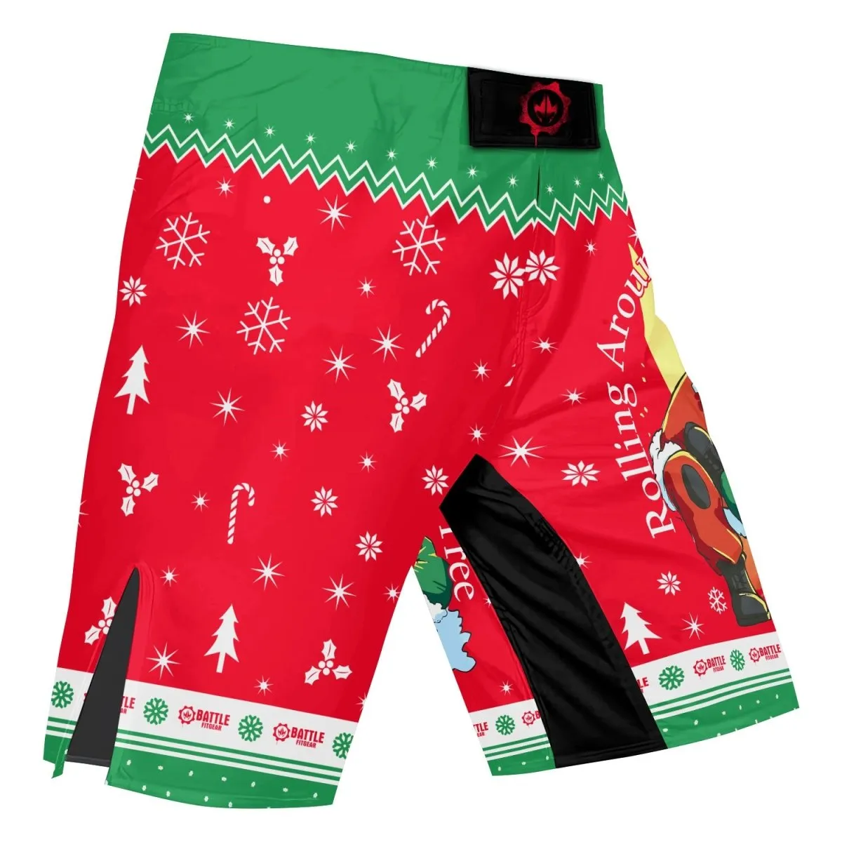 Santa Rolling Around Christmas Fight Shorts