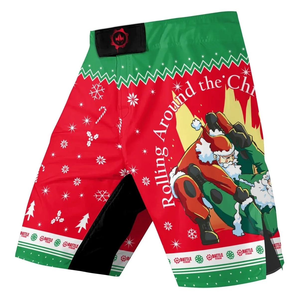 Santa Rolling Around Christmas Fight Shorts