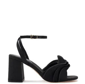 Selena Ruffle Sandal In Black Raffia Selena Ruffle Sandal In Black Raffia