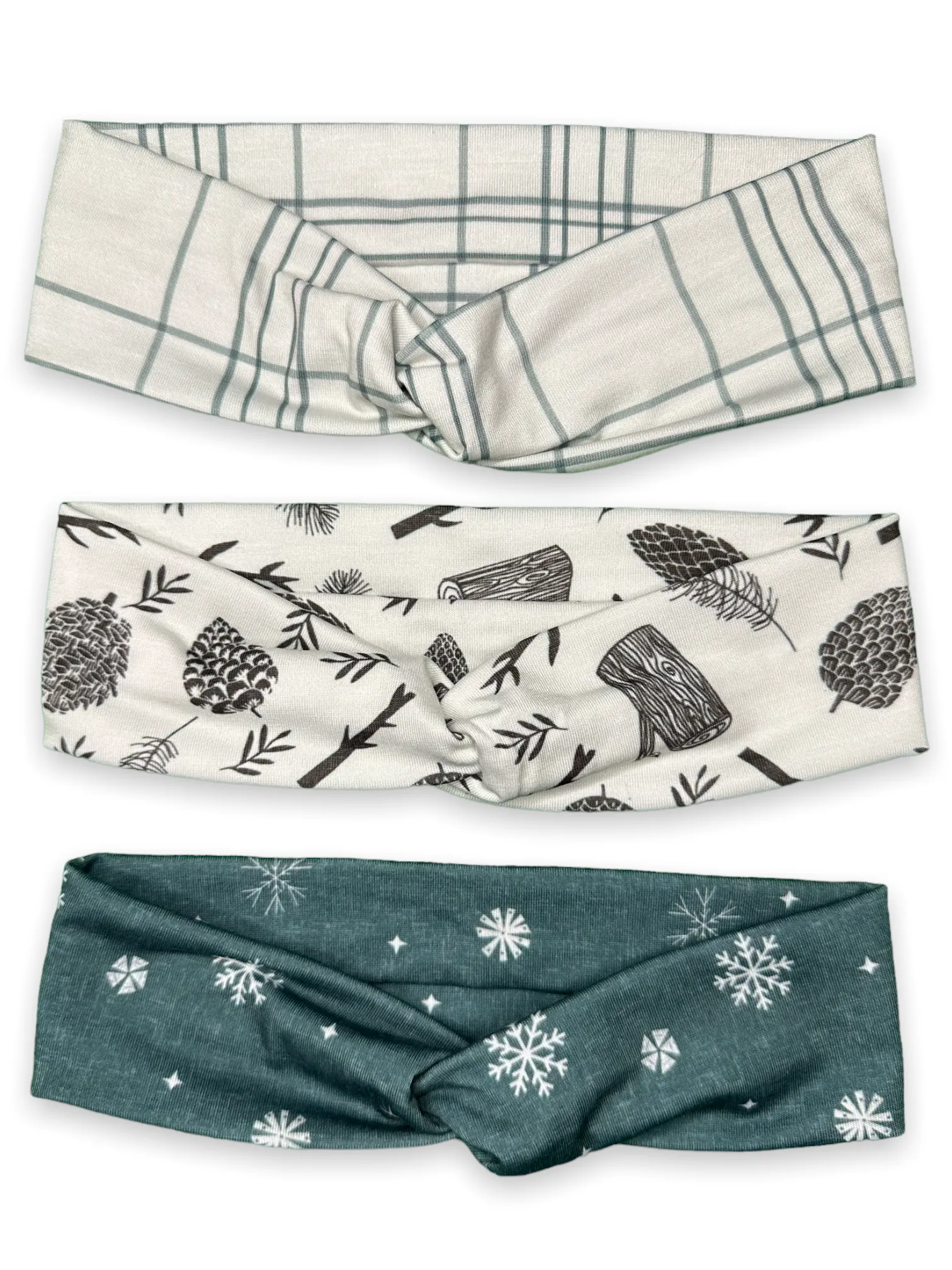 Snow Plaid Knotties Headband