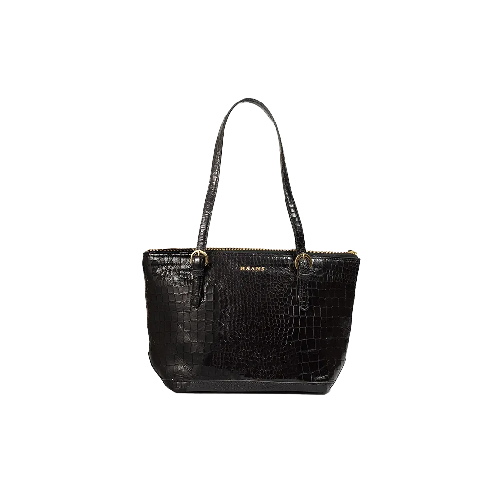 Sophisticated Leather Black Handbag