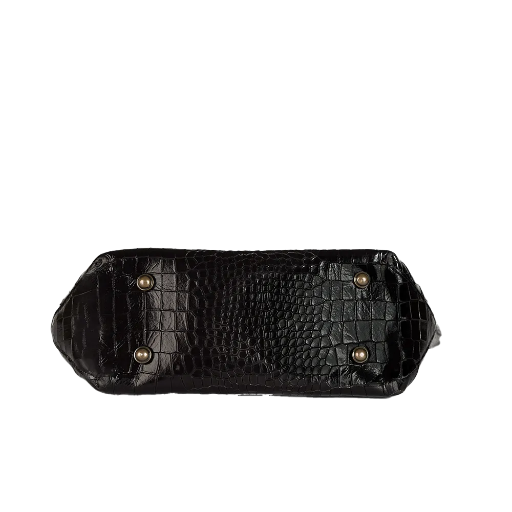 Sophisticated Leather Black Handbag