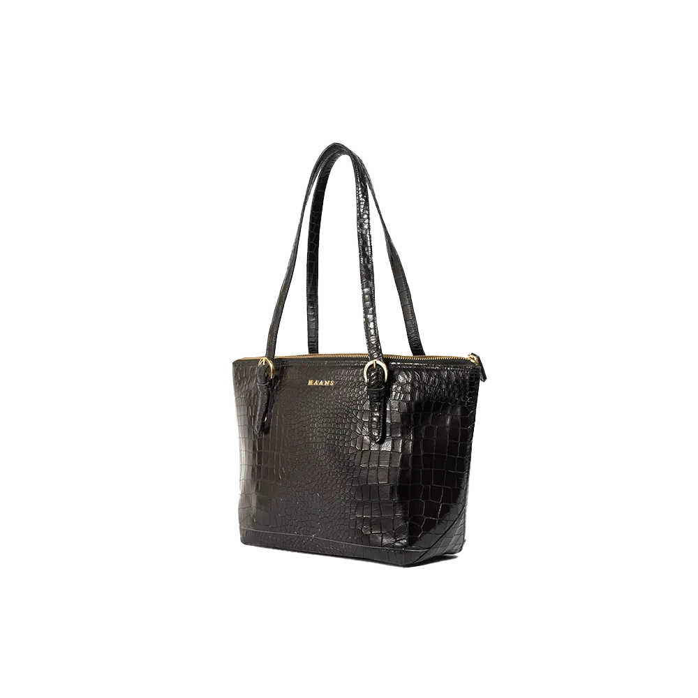 Sophisticated Leather Black Handbag