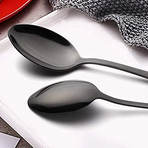 STAR WORK Restaurant Home Hotel Matte Set, Satin Finish Stainless Steel Flatware Set, Tableware Cutlery Set Utensils for Kitchens, Dishwasher Safe [Dinner Fork-Tea Spoon-Salad Spoon-Knife] (Set of 4)