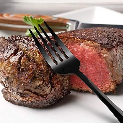 STAR WORK Restaurant Home Hotel Matte Set, Satin Finish Stainless Steel Flatware Set, Tableware Cutlery Set Utensils for Kitchens, Dishwasher Safe [Dinner Fork-Tea Spoon-Salad Spoon-Knife] (Set of 4)