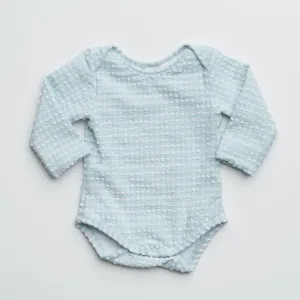 Swim Bodysuit in Aquamarine Gingham Swim Bodysuit in Aquamarine Gingham