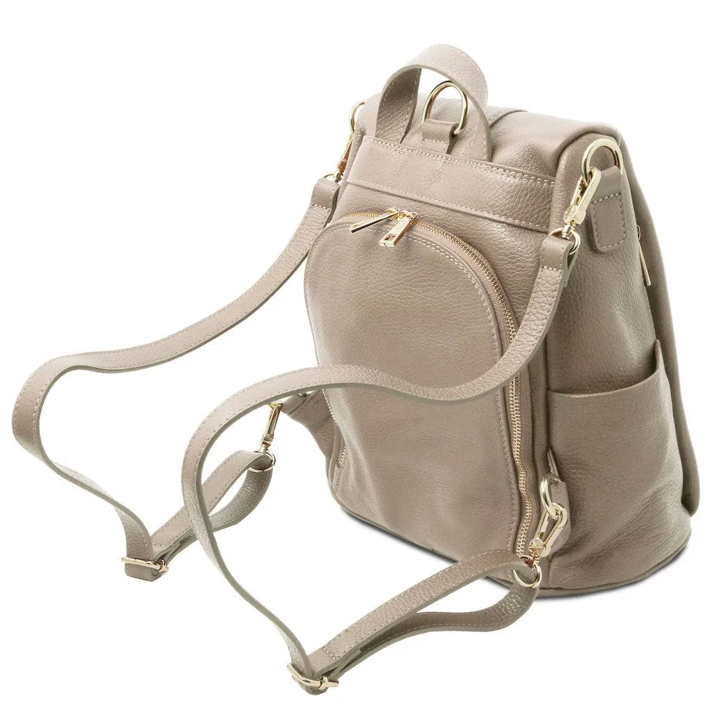 TL Bag - Soft leather backpack - convertible 2-in-1 backpack shoulder bag | TL142138