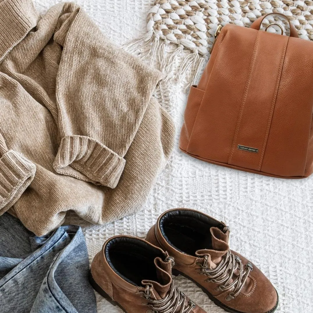 TL Bag - Soft leather backpack - convertible 2-in-1 backpack shoulder bag | TL142138