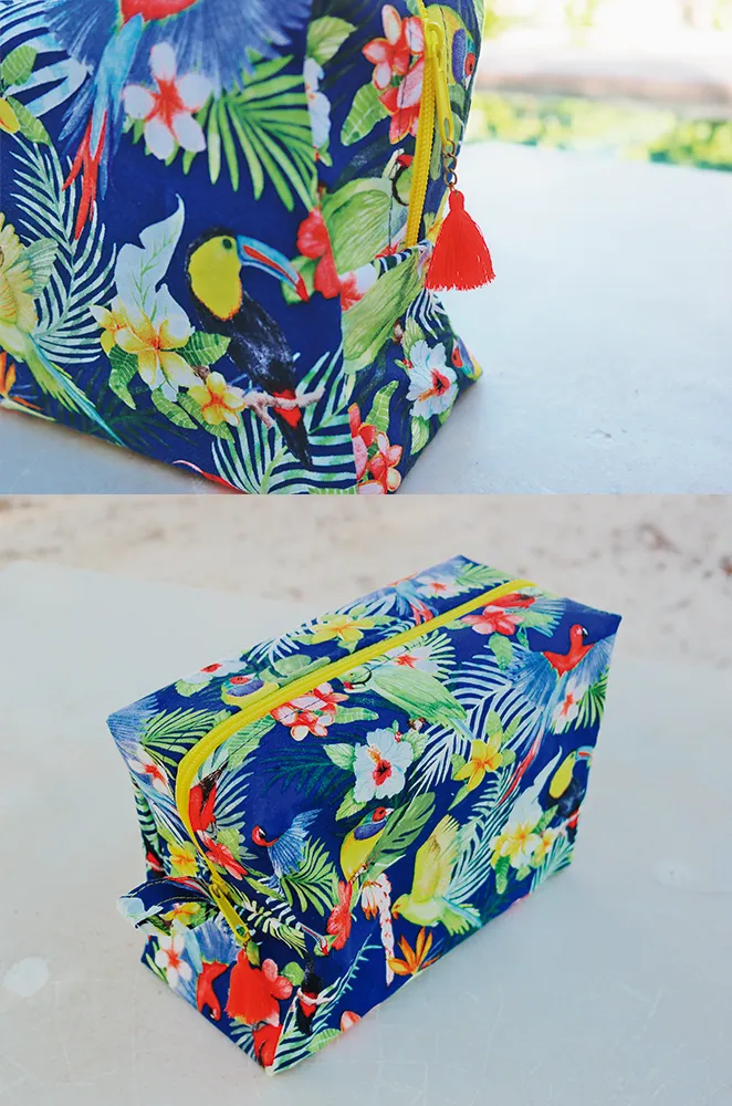 TUCAN / tropical makeup bag
