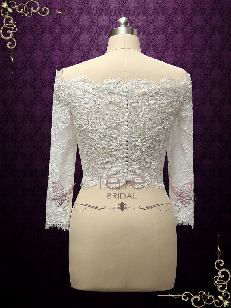 Vintage Style Off Shoulder Lace Bolero Jacket BERGEN