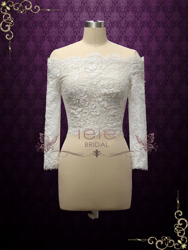 Vintage Style Off Shoulder Lace Bolero Jacket BERGEN