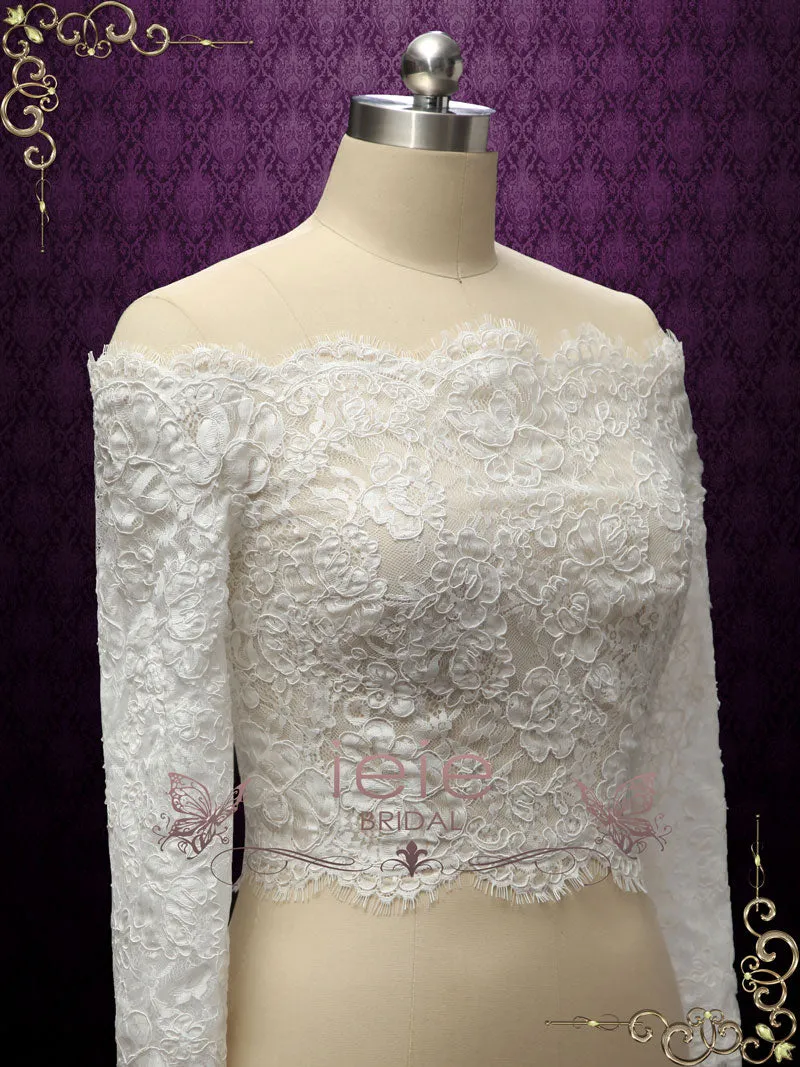 Vintage Style Off Shoulder Lace Bolero Jacket BERGEN