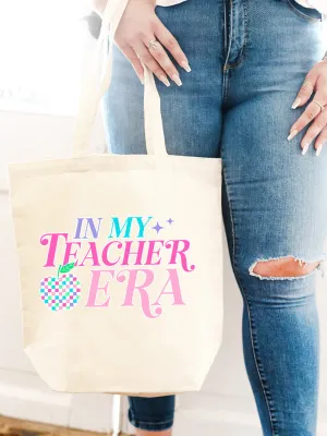 Viv & Lou In My Teacher Era Canvas Tote Viv & Lou In My Teacher Era Canvas Tote