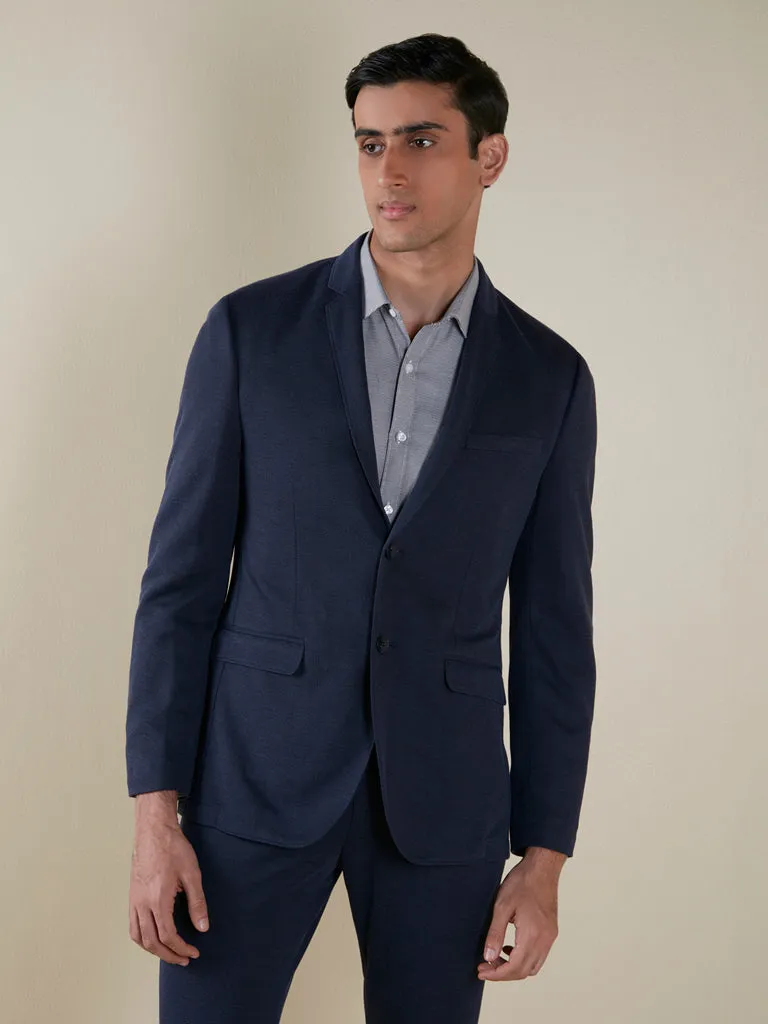 WES Formals Navy Slim-Fit Blazer