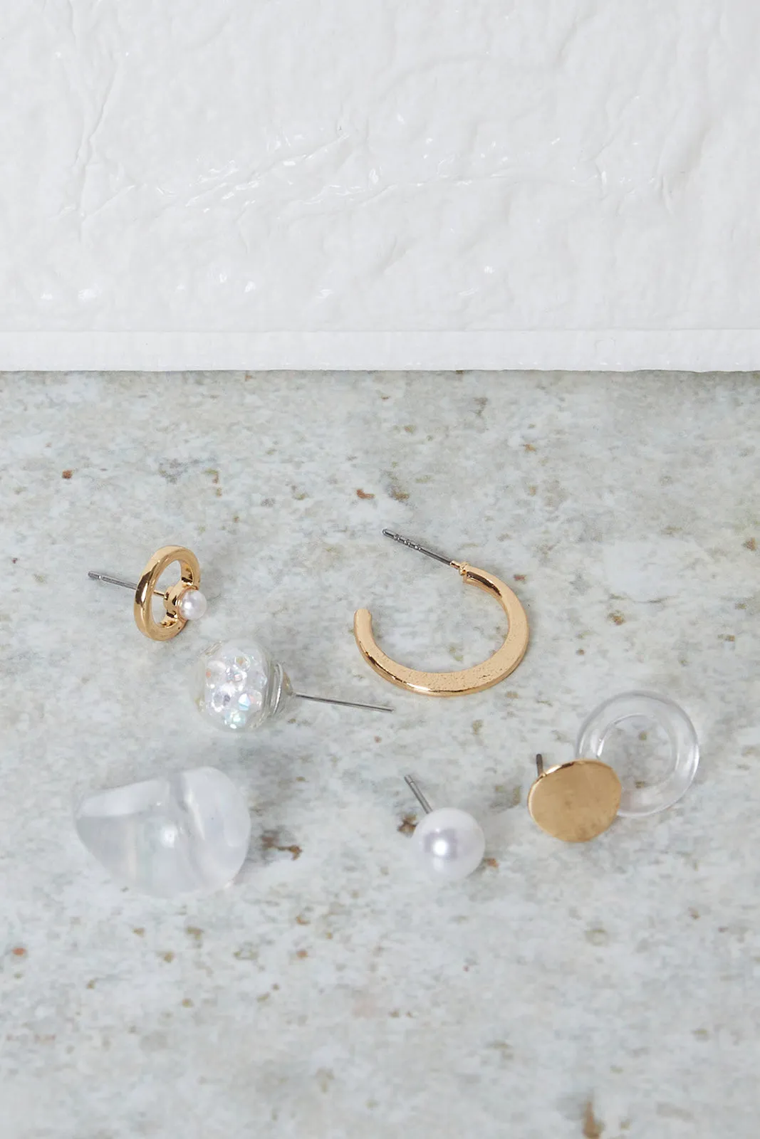 Women Gold Embellished Earring (6 Pairs)