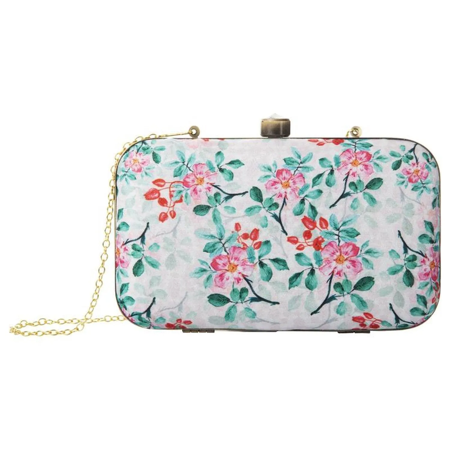 Women's Daily Use Box Clutch Purse with Chain