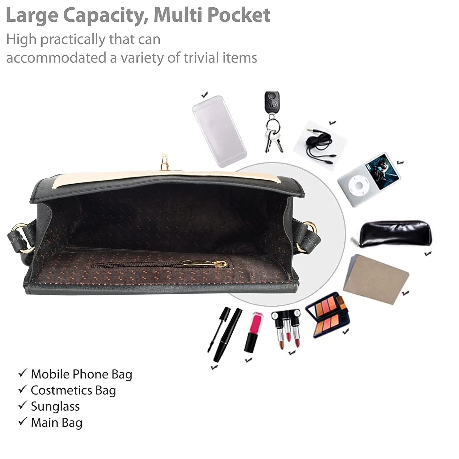 zubstore's Brown Colour Slingbags For Womens & Girls