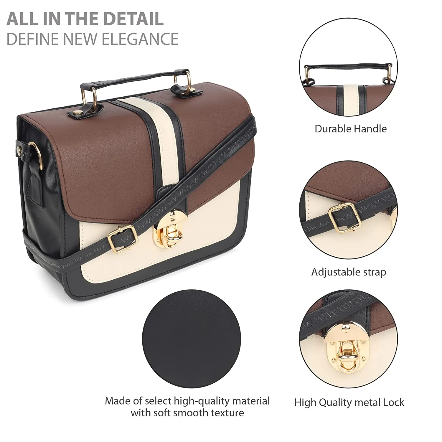 zubstore's Brown Colour Slingbags For Womens & Girls